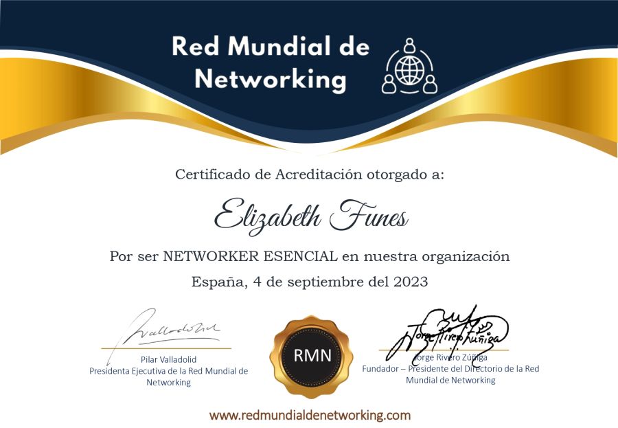 Certificado de Acreditación de Elizabeth Funes